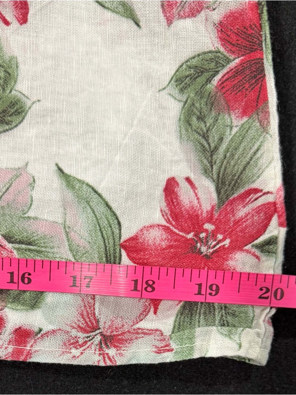 Wide-Leg Floral Border Linen Pants in Cream with Pink Floral - Picture 14 of 14